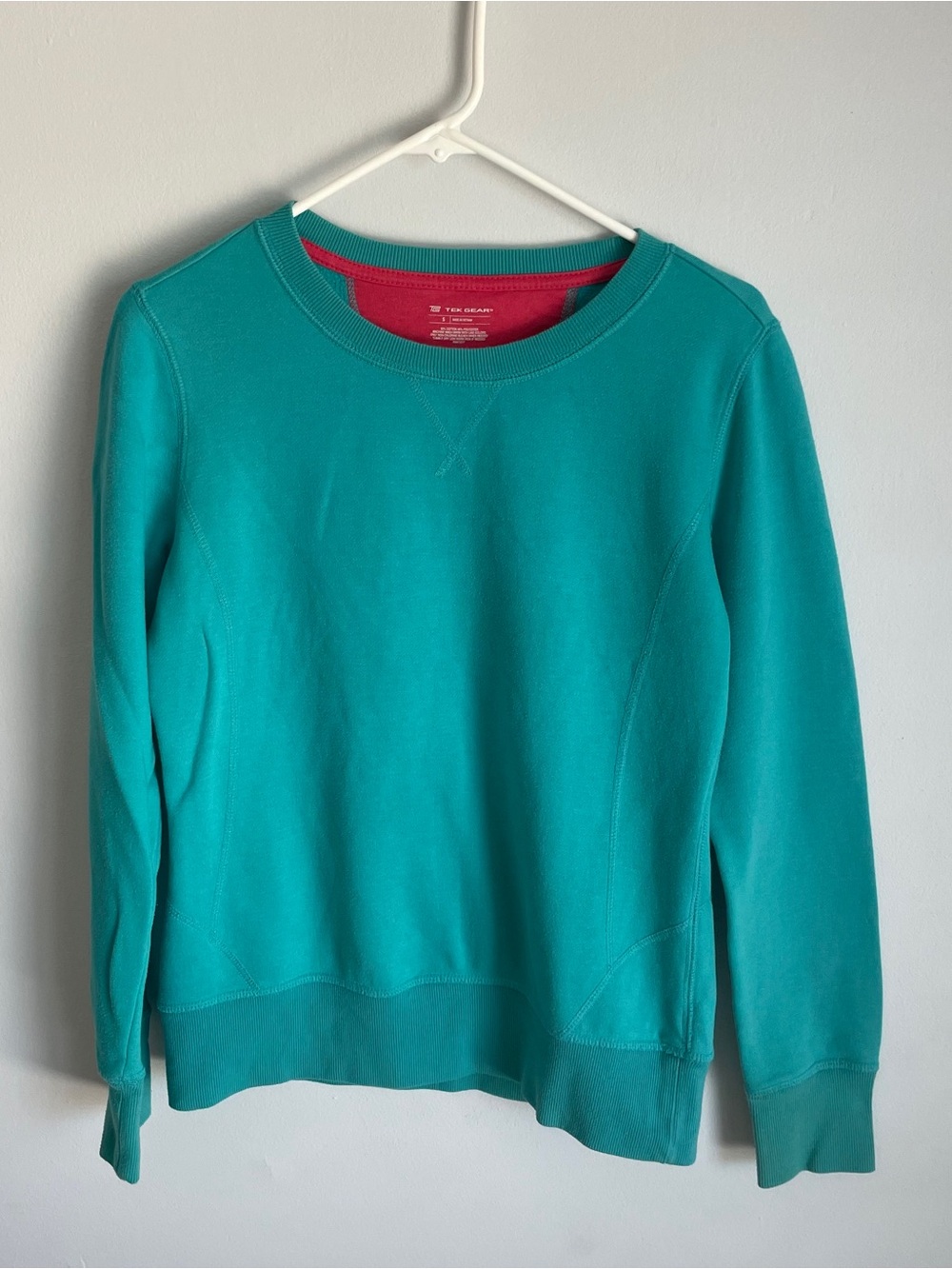tek gear Teal Sweatshirt with Pink Neck Lining